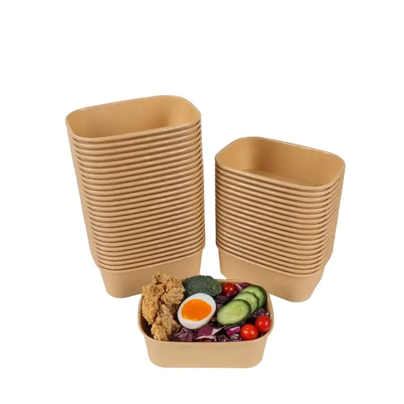 750ml Kraft Paper Square Lunch Box