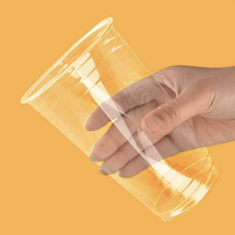 VASO PLA transparente 12 OZ con tapa domo x 100 unidades - Naturpak.  Envases descartables biodegradables