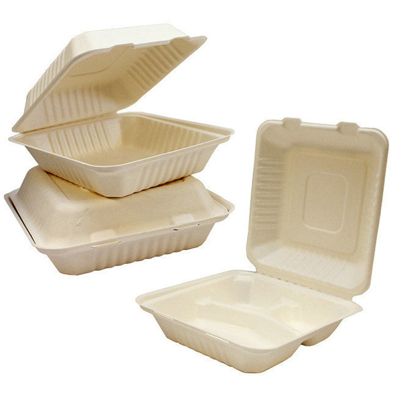 3 Compartment Clam Shell Take Out Food Container 9 Inch 