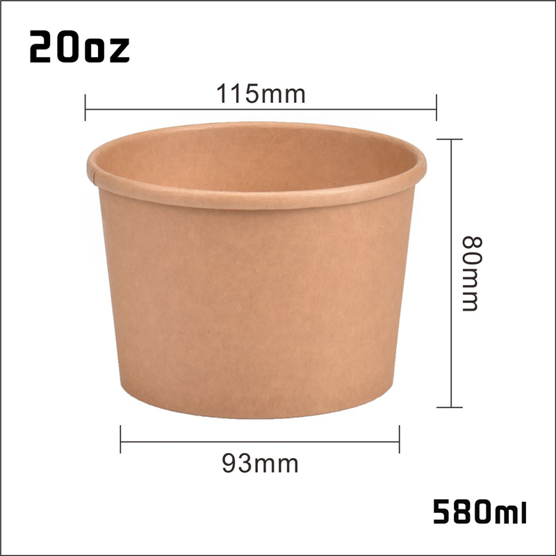 20 oz disposable paper soup cup with lid sample –