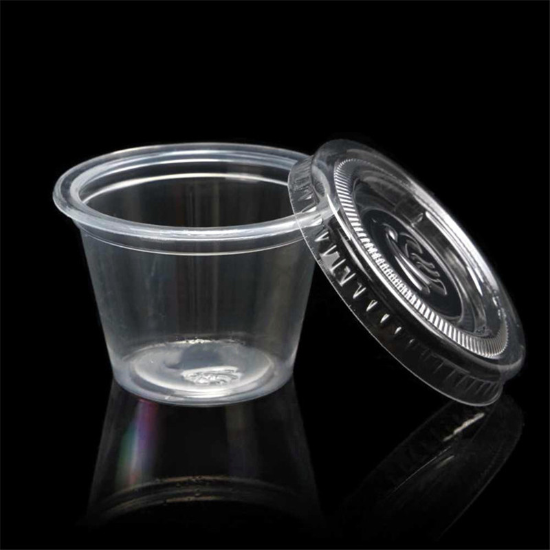 2oz Plastic Sauce Cup with Lid - 60ml Ttransparent Sauce Cup with