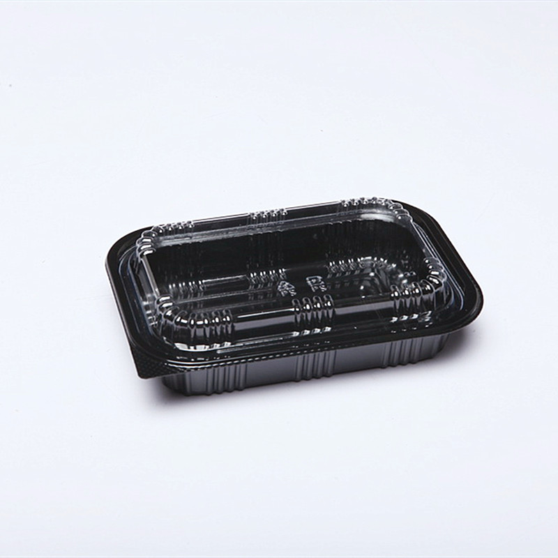 Black Plastic Sushi Deep Trays High Quality With Matched Lid