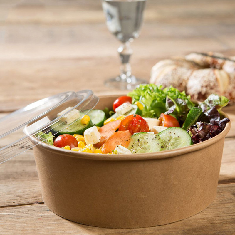 1300ml Biodegradable Durable Kraft Paper Salad Bowl