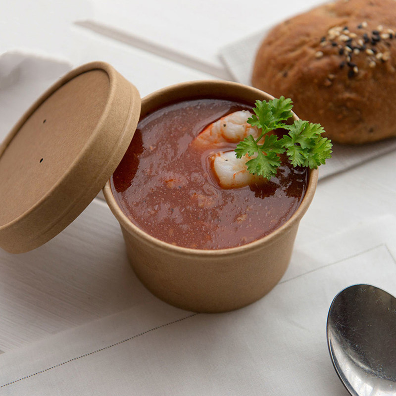 Taza de sopa de papel kraft de 32 oz
